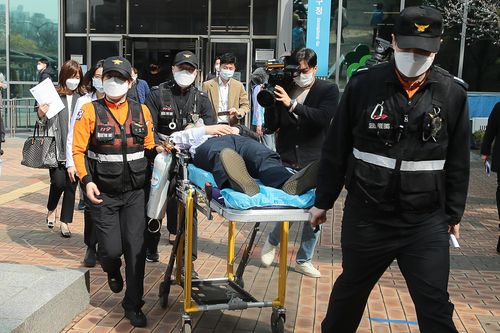 '서울시 1호' 성동구 코로나 백신 접종센터 모의훈련[서울 성동구 제공. 재판매 및 DB 금지]