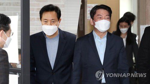 (왼쪽부터) 오세훈 - 안철수[연합뉴스TV 제공]