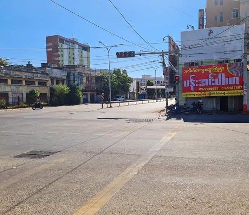 '침묵 시위'로 텅텅 비다시피 한 만달레이 거리[이라와디 캡처. 재판매 및 DB 금지]