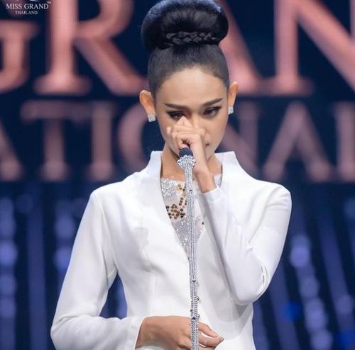 조국 미얀마를 도와달라며 눈물 흘리는 미스 미얀마[인스타그램 ＠hann_may·재판매 및 DB 금지]