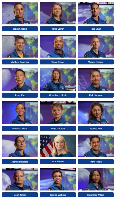 아르테미스팀 우주비행사 1열 세 번째가 의사출신 한국계 우주비행사 조니 김.  [NASA 제공/ 재판매 및 DB 금지]