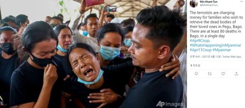 "테러리스트들은 바고에서 하루 80여명을 죽인 뒤 돈까지 요구"[트위터 @MinKhantTun_·재판매 및 DB 금지]