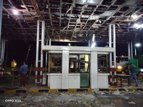 폭발 사건이 발생한 한 공공건물 내부[SNS 캡처. 재판매 및 DB 금지]