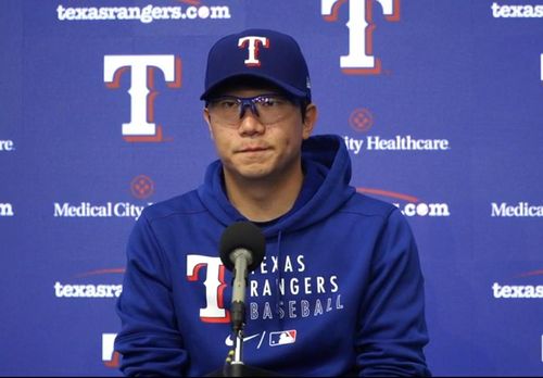 메이저리그 데뷔한 양현종[텍사스 레인저스 영상 기자회견 캡처. 재판매 및 DB 금지]