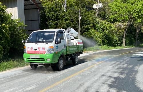 도로 긴급 방역[제천시 제공. 재판매 및 DB 금지]