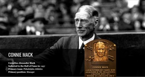메이저리그 최다승 감독 코니 맥[MLB 명예의 전당 홈페이지 캡처. 재판매 및, DB 금지]