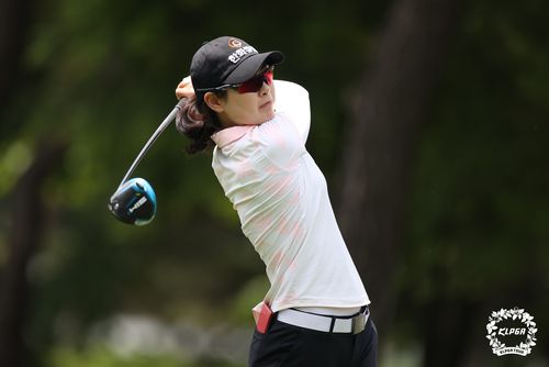 이정민의 티샷 모습.[KLPGA 제공]