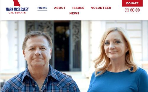 연방상원의원 선거 출사표 던진 마크 맥클로스키와 부인 퍼트리샤 [캠페인 웹사이트/재판매 DB 금지]