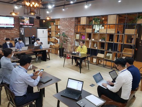 간담회 참석한 양승조 충남지사[양영석 기자]