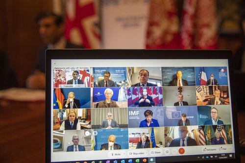 G7 재무장관·중앙은행장 화상회의[영국 재무부 제공. 재판매 및 DB 금지]