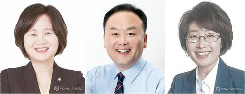 정의당 인천시장 후보군(인천=연합뉴스) 사진 왼쪽부터 이정미 전 대표, 김응호 부대표, 문영미 인천시당위원장. [연합뉴스 자료사진]