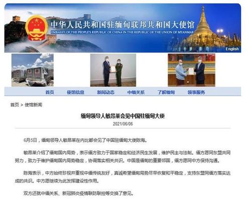 주미얀마 중국대사, 흘라잉 최고사령관 만나[환구망 캡처.재판매 및 DB 금지]