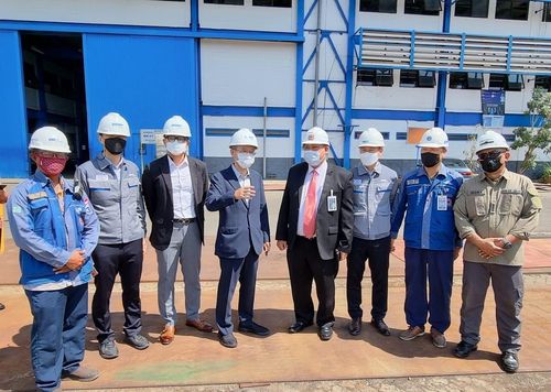 수라바야의 대우조선해양 기술센터(STCC) 방문한 임성남 대사[주아세안 한국대표부 제공=연합뉴스]