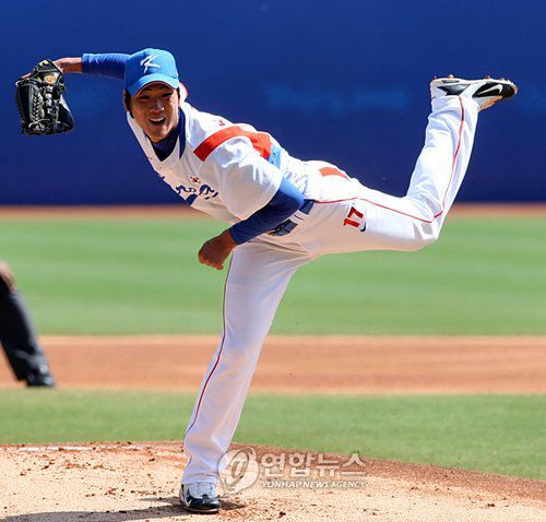 2008년 베이징올림픽 준결승전에 등판한 김광현[연합뉴스 자료사진]