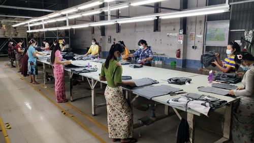 양곤 쉐린반 타운십의 한인 봉제공장. 2021.06.19.[교민 제공]