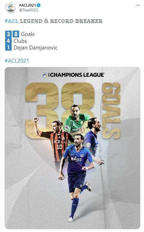 ACL 역대 최다골 득점자 데얀[2021 ACL 트위터 캡처. 재판매 및 DB 금지]