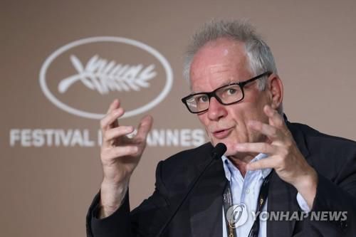 기자회견 하는 티에리 프레모 칸 국제영화제 집행위원장[로이터=연합뉴스 자료사진]