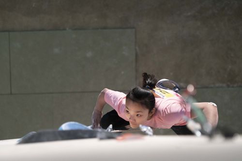 리드 경기를 펼치고 있는 서채현[대한산악연맹 제공. 재판매 및 DB 금지]