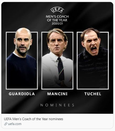 2020-2021 UEFA 올해의 감독 최종후보 3인[UEFA 트위터 캡처. 재판매 및 DB 금지]