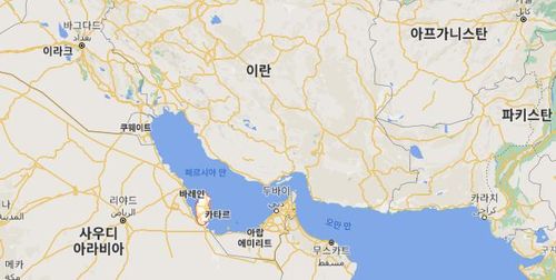 카타르가 포함된 중동 지도 [구글 캡처, 재판매 및 DB 금지]