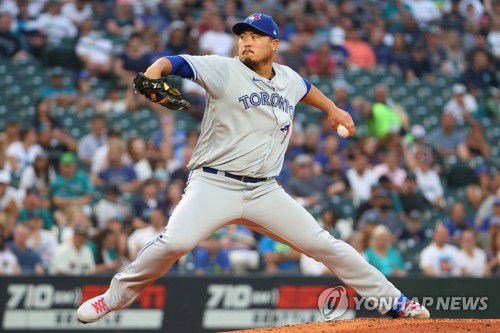 토론토 좌완 선발 류현진[USA투데이스포츠/로이터=연합뉴스 자료사진]