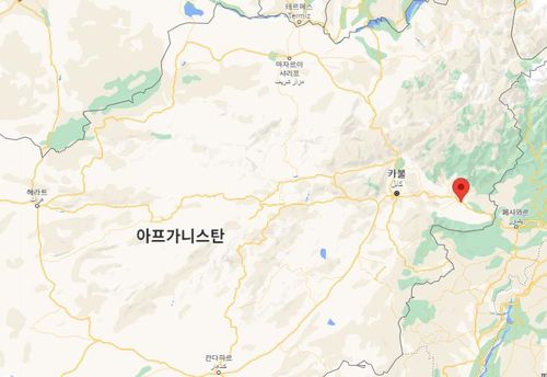 아프간 낭가하르주의 주도 잘랄라바드(빨간 점)[구글맵]