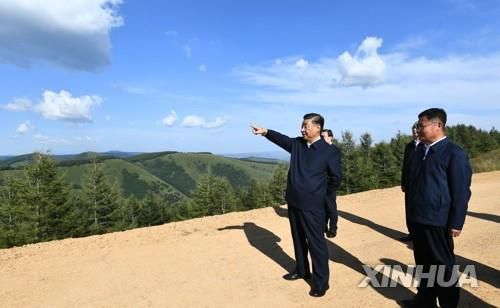 허베이성 시찰하는 시진핑 중국 국가주석 겸 공산당 총서기[신화=연합뉴스]