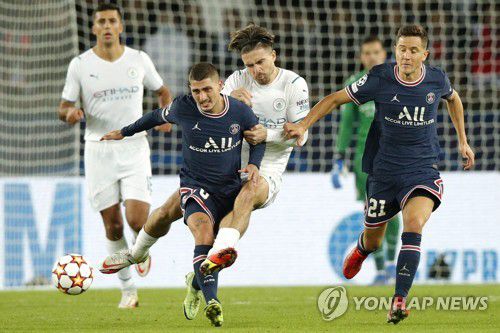PSG-맨시티 선수들 경기 모습[EPA=연합뉴스]