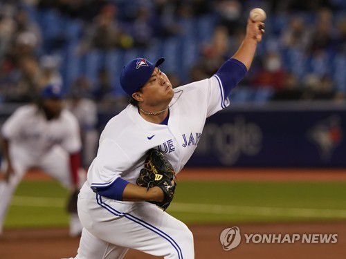 양키스를 상대로 역투하는 류현진 [USA 투데이/로이터=연합뉴스]