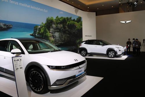 JI엑스포에 전시한 현대 전기차 아이오닉5[자카르타=연합뉴스]