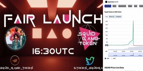 오징어게임 테마 가상화폐 '0달러' 추락[(좌)스퀴드게임의 홍보 이미지 트위터 캡처 / (우)코인마켓캡 캡처. 재판매 및 DB 금지]