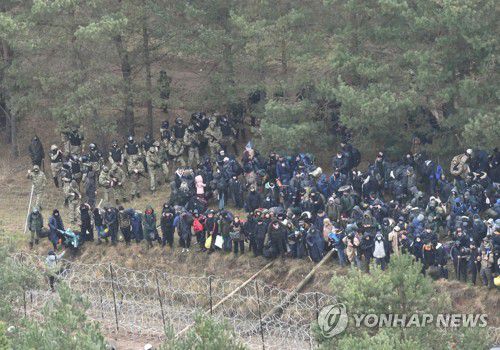 벨라루스-폴란드 국경[폴란드 보안당국, 로이터 연합뉴스 자료사진. 재판매 및 DB 금지]