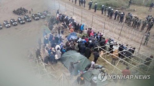 폴란드·벨라루스 '난민 갈등' (CG)[연합뉴스TV 제공]