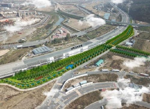 김해 율하2지구 메타세쿼이아 미세먼지 차단숲 조감도[김해시 제공. 재판매 및 DB 금지]