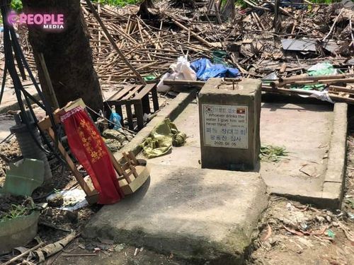 양곤 흘라잉 따야구 철거된 판자촌에서 발견된 한국의 한 단체가 파준 우물 흔적[PEOPLE 캡처. 재판매 및 DB 금지]