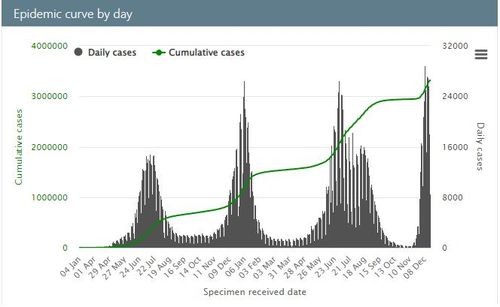 남아공 일일 코로나19 확진자 추이[남아공 국립전염병연구소(NICD) 자료 캡처. 재배포 및 DB 금지]