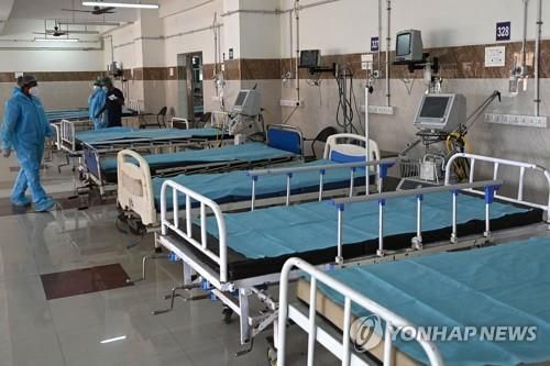 인도 첸나이의 코로나19 환자 격리 병동. [AFP 연합뉴스 자료사진. 재판매 및 DB 금지]