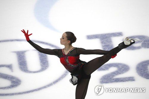 발리예바 프리스케이팅 경기 모습[EPA=연합뉴스]