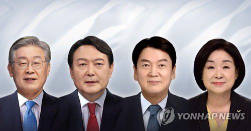 2022 대통령선거 후보 4인 (PG)[홍소영 제작] 사진합성·일러스트