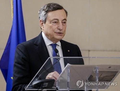 마리오 드라기 이탈리아 총리[AP 연합뉴스 자료사진. 재판매 및 DB 금지]