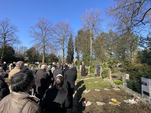 고 파울 슈나이스 목사 장례식[주프랑크푸르트 총영사관 제공=연합뉴스]