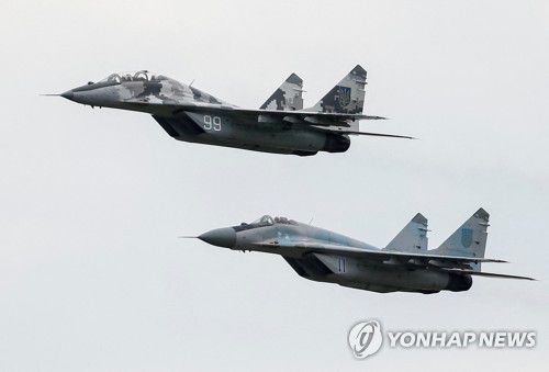 폴란드가 우크라이나에 지원한다고 발표했던 미그(MiG)-29 전투기.[로이터 연합뉴스 자료사진. 재판매 및 DB 금지]