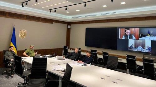 화상으로 진행된 4차 협상 모습 [미하일로 포돌랴크 우크라이나 대통령실 보좌관 트위터 캡처. 재판매 및 DB금지]