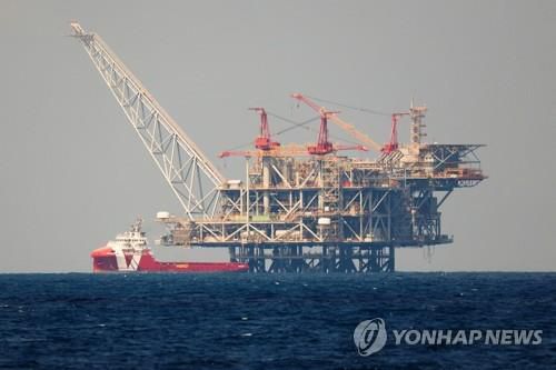 지중해에 위치한 이스라엘의 리바이어던 천연가스전[로이터 연합뉴스 자료사진. 재판매 및 DB 금지]