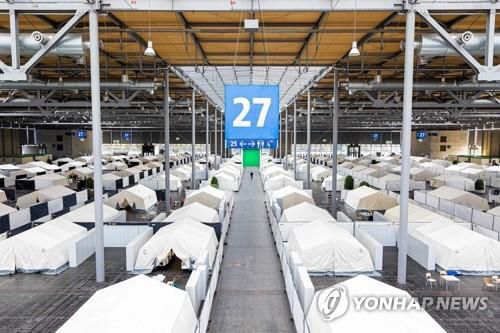 우크라이나 난민 임시 수용시설로 바뀐 독일 하노버 박람회장[AFP 연합뉴스 자료사진. 재판매 및 DB 금지]