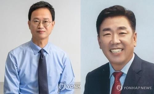 민주당 송재봉(왼쪽) 청주시장 후보와 이범석 국민의힘 청주시장 후보[연합뉴스 자료사진]