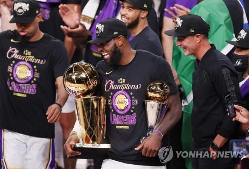 2019-2020 NBA 우승팀 LA 레이커스[EPA=연합뉴스 자료사진]