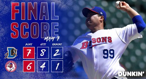 류현진 마이너리그 재활 등판 경기 결과와 류현진의 투구 [버펄로 바이슨스 구단 트위터 계정 캡처. 재판매 및 DB 금지]