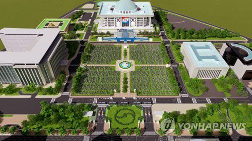 공개된 제20대 대통령 취임식장 조감도(서울=연합뉴스) 대통령취임준비위원회(위원장 박주선)가 29일 공개한 제20대 대통령 취임식장 조감도. 2022.4.29 [대통령취임준비위원회. 재판매 및 DB금지] jeong@yna.co.kr