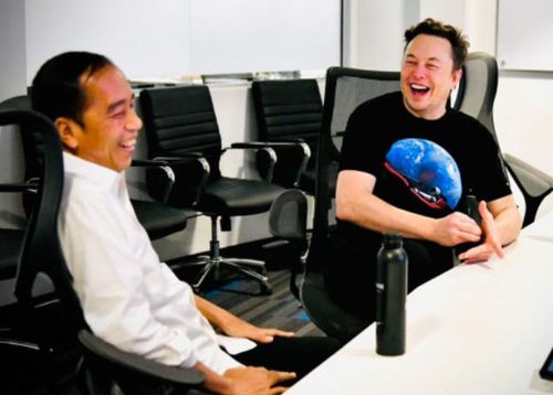 조코위, 스페이스X 방문…머스크 "11월 인니 방문"[인도네시아 대통령궁 제공, 재판매 및 DB금지]